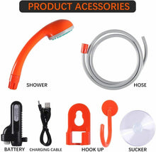 Carica l'immagine nel visualizzatore di Gallery, Doccia da Campeggio Portatile con 2200mAh Ricaricabile Batteria, Cavo USB,...