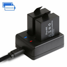 Carica l'immagine nel visualizzatore di Gallery, Caricabatteria + 2x1050mAh Batterie ricaricabili per Action Cam A66 A60 A70 A80