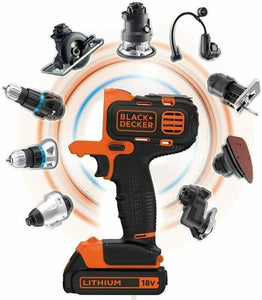 Utensile multifunzione con 2 batteria 18 V 1.5 Ah BLACK+DECKER MT218KB-QW testa