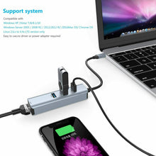 Carica l'immagine nel visualizzatore di Gallery, ABLEWE Hub USB C a Ethernet, 4 in 1 Tipo C a RJ45 Adattatore C 4 1