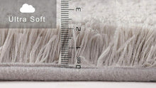Carica l'immagine nel visualizzatore di Gallery, Fluffy Tappeto da Bagno a Pelo Lungo in Microfibra per Doccia Rotonda, Grigio