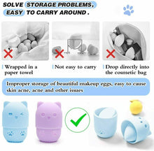 Carica l&#39;immagine nel visualizzatore di Gallery, Beauty Sponge Blender Set Porta Spugna Per Trucco, 2 Pezzi Blu + Viola