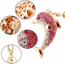 Carica l&#39;immagine nel visualizzatore di Gallery, JPYH Grazioso Ciondolo A Forma Di Delfino Con Strass, Portachiavi Per Auto,
