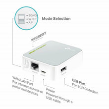 Carica l'immagine nel visualizzatore di Gallery, Router 4G wireless portatile da collegare ad un modem USB, 300 Mbps, TL-MR3020