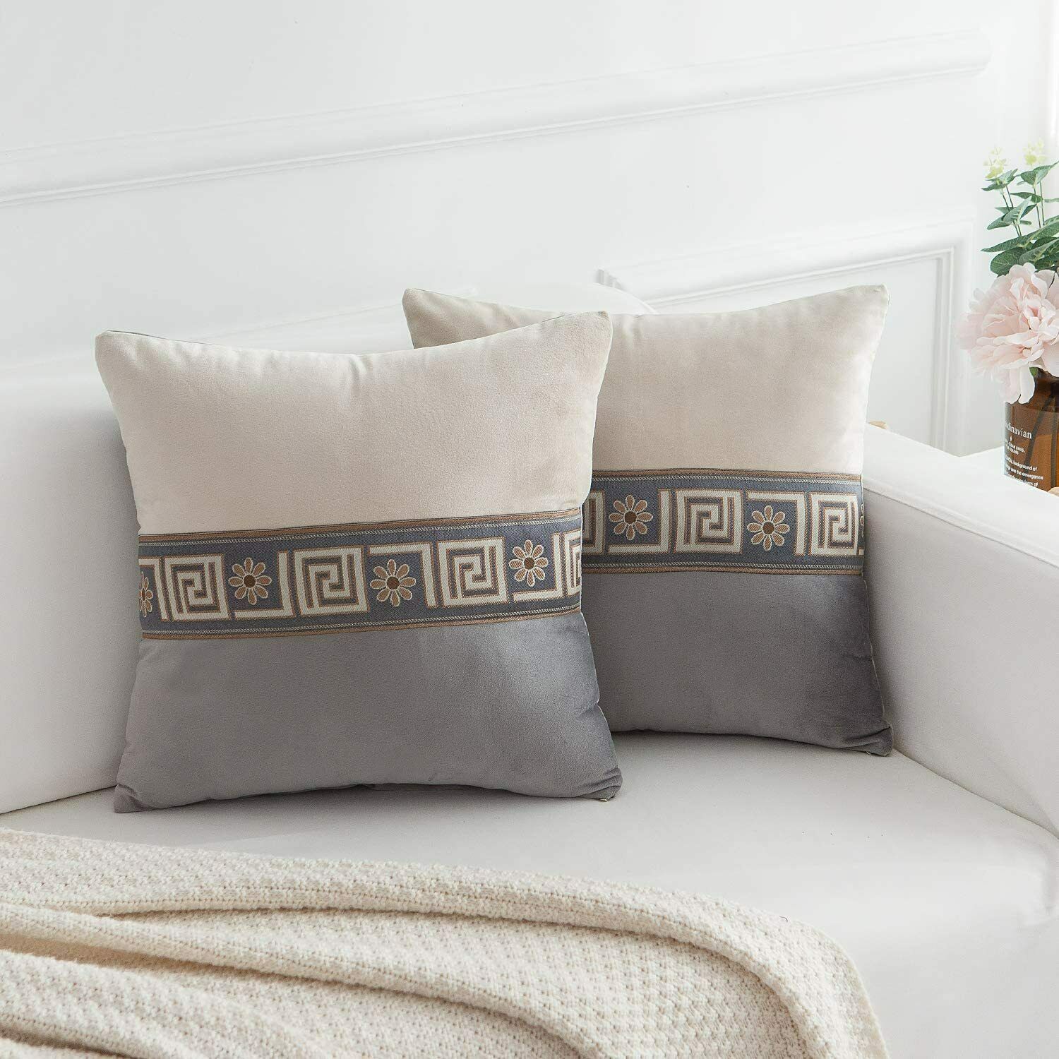 FabThing Fodere Cuscini Divano Velluto Classico Federe 45x45cm