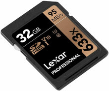 Carica l'immagine nel visualizzatore di Gallery, Scheda SDHC Lexar Professional da 32 GB, Velocità fino a 95 MB/s, 633x, UHS-I