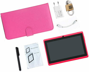 Tablet PC 7 Pollici,Computer portatile Quad Core Con Tastiera e Penna, Rosa