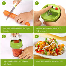 Carica l&#39;immagine nel visualizzatore di Gallery, MENNYO Taglia Verdure a Spaghetti, 4 in 1 Spiralizzatore di Affetta...