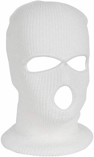 Mil-Tec - Passamontagna Balaclava in acrilico con 3 fori bianco