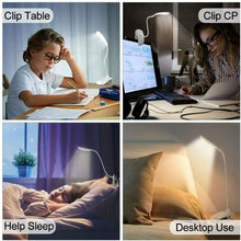 Carica l'immagine nel visualizzatore di Gallery, Lampada a LED con pinza a clip per lettura, Luce ricaricabile tramite USB, 3 liv