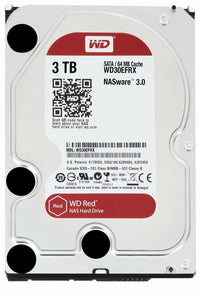 HARD DISK 3,5 WESTERN DIGITAL RED 3TB SATA3 5400rpm 64MB 3000GB WD30EFRX PER NAS