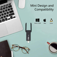 Carica l'immagine nel visualizzatore di Gallery, Chiavetta USB 3.0, WiFi 1200Mpbs, Adattatore Antenna 5 dBi Dual Band, 802.11ac