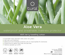 Carica l'immagine nel visualizzatore di Gallery, Coprimaterasso con Aloe Vera, Impermeabile e Traspirante 160x190/200 cm