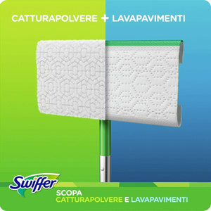 Set completo di scopa cattura polvere Swiffer starter kit + 8 panni + 3 umidi