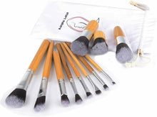 Carica l&#39;immagine nel visualizzatore di Gallery, Pennelli Make up in Bambù - 12 pennelli trucco naturali - Set di pennelli...