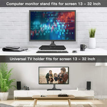 Carica l'immagine nel visualizzatore di Gallery, Supporto girevole per Schermo TV da 13" a 32", Base in vetro, VESA 75 / 100 mm