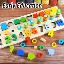 Carica l'immagine nel visualizzatore di Gallery, Gioco educativo in legno per bambini età pre scolare per imparare a contare, Set