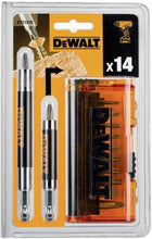 Carica l'immagine nel visualizzatore di Gallery, Set di punte per avvitatore, 14 pezzi bits DeWalt DT71570-QZ con 2 estensioni
