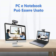 Carica l'immagine nel visualizzatore di Gallery, Webcam USB Full HD 1080P con microfono, Ideale per videochiamate didattica Nero