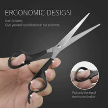 Carica l&#39;immagine nel visualizzatore di Gallery, Set di forbici per tagliare e sfoltire capelli in acciaio inox, Kit completo set