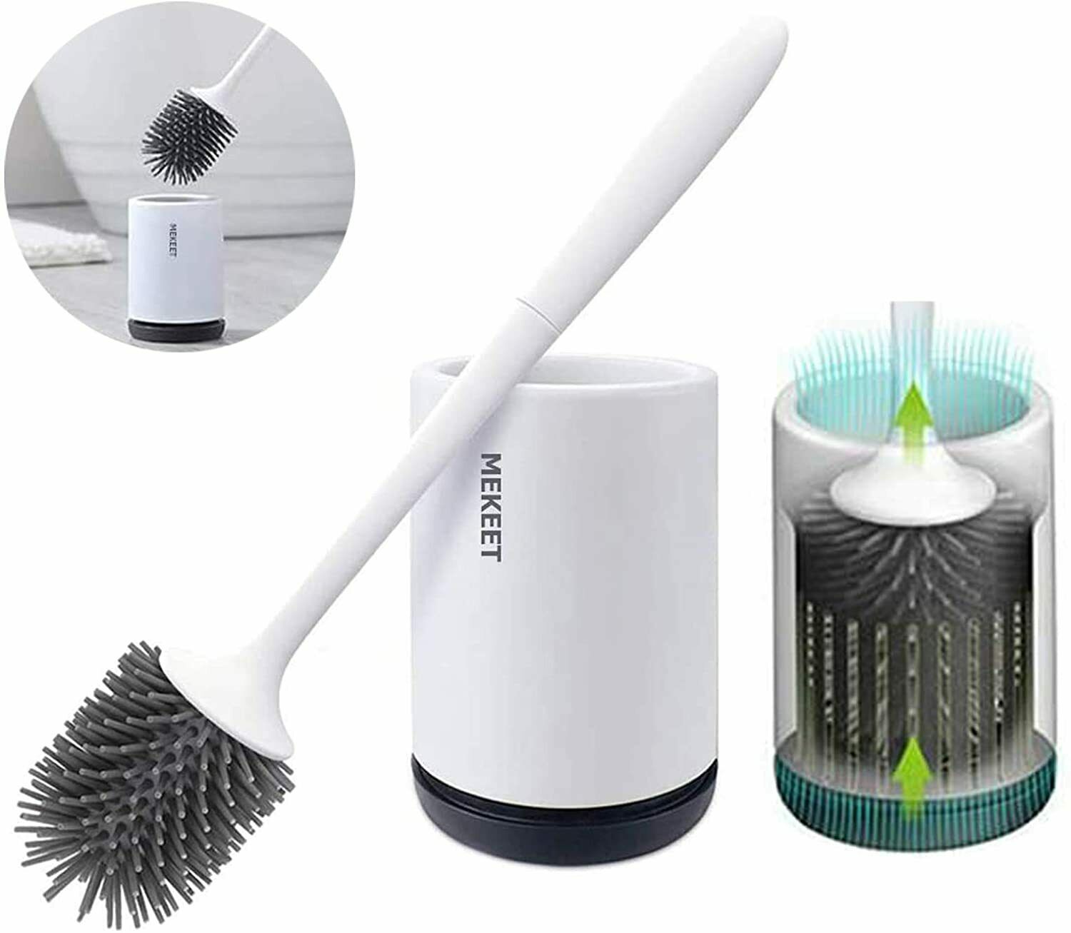 Portascopino In Acciaio Inox Con Testina In Silicone - Design Compatto Per Bagno O Camper - 8