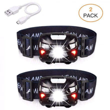 Carica l'immagine nel visualizzatore di Gallery, APUNOL 2 Pacchi Lampada Testa LED Ricaricabile, Torcia Frontale USB e...