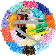 Carica l'immagine nel visualizzatore di Gallery, Kit da 300 Bottoni a Pressione e Pinze in Metallo, 20 Colori, in Plastica
