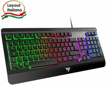 Carica l'immagine nel visualizzatore di Gallery, Tastiera meccanica Gaming con retroilluminazione LED RGB, Layout italiano, Nero