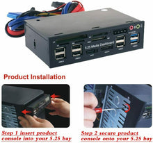 Carica l&#39;immagine nel visualizzatore di Gallery, Hub USB 3.0 da 3.5&#39;&#39;, Pannello Frontale Porte USB 3.0 SATA e lettore schede