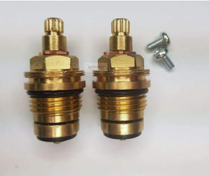 2 x Manopole per rubinetto da 1/2", Coppia acqua calda e fredda cromata ricambio