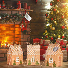 Carica l&#39;immagine nel visualizzatore di Gallery, 24 x Scatole a forma di casetta, Confezioni regalo per Natale + Adesivi numerati