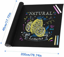 Carica l'immagine nel visualizzatore di Gallery, 2 x Lavagna Adesiva Rimovibile in PVC Nero 44 X 210cm + 5 Gessetti