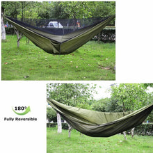 Carica l'immagine nel visualizzatore di Gallery, Amaca in nylon ultraleggera portatile da campeggio con zanzariera 290 cm x 140cm