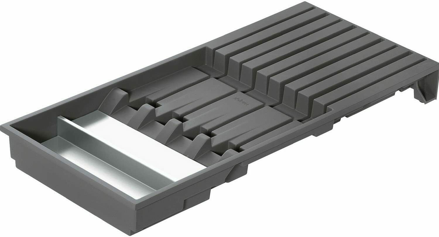 Portacoltelli Da Cassetto A Doppio Strato - Organizzatore Con Base Antiscivolo, Per 9 Coltelli, Grigio - Foto 6