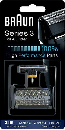 Testina di Ricambio per Rasoio Elettrico Uomo Braun 31B per Series 3, Nero