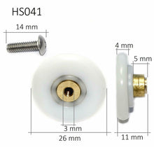 Carica l&#39;immagine nel visualizzatore di Gallery, Rolli Cuscinetti Box Doccia Ricambio Ottone Rullo Runner 26mm Rulli HS041 8 Pz