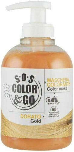 S.O.S COLOR & GO Maschera Colorante Riflesssante e ravvivante Dorato 300 ml