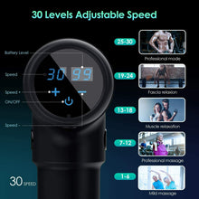 Carica l'immagine nel visualizzatore di Gallery, Pistola per Massaggio Muscolare konjac, 30 Velocità Massage Gun Super Nero