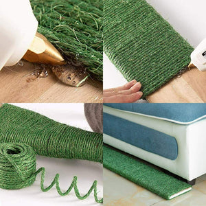 JSPYFITS 6mm Corda in Sisal per Tiragraffi, 30m Naturale 30M, verde