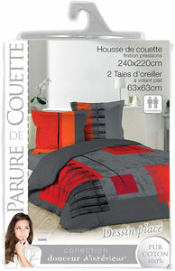 Copripiumino matrimoniale con 2 federe in 100% Cotone, Douceur d'Interieur