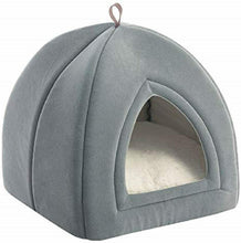 Carica l&#39;immagine nel visualizzatore di Gallery, Bedsure Cuccia Gatto Chiusa Interno - Nicchia per Gatti Morbido 2+1 Grigio