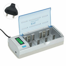 Carica l&#39;immagine nel visualizzatore di Gallery, Caricabatterie per Pile Ricaricabili Stilo AA/AAA/D/C/9V Con Display LCD