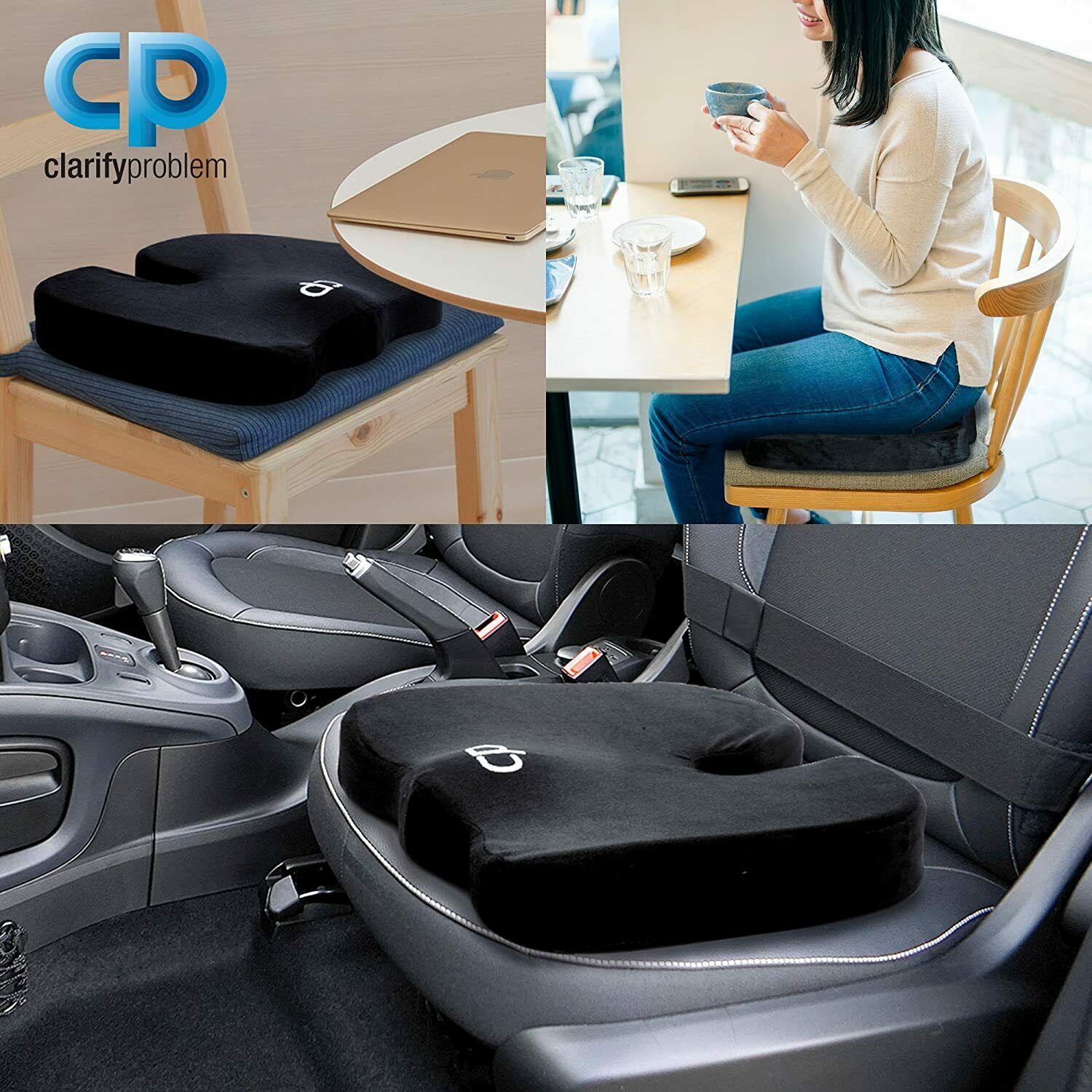 DAAMZ Cuscino Coxis in Gel - Cuscino per sedia da ufficio - Antidecubito - Cuscino per auto conducente, sciatica, cuscino per coccige ortopedico - Cuscino portatile - Fodera lavabile DAAMZ Cuscino Coxis in Gel - Cuscino per sedia da ufficio - Antidecubito - Cuscino per auto conducente, sciatica, cuscino per coccige ortopedico - Cuscino portatile - Fodera lavabile