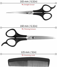 Carica l&#39;immagine nel visualizzatore di Gallery, Set di forbici per tagliare e sfoltire capelli in acciaio inox, Kit completo set