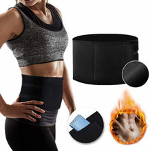 Carica l&#39;immagine nel visualizzatore di Gallery, Fascia snellente dimagrante in neoprene per addominali busto, Uomo e donna, Nero