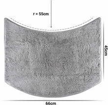 Carica l'immagine nel visualizzatore di Gallery, Fluffy Tappeto da Bagno a Pelo Lungo in Microfibra per Doccia Rotonda, Grigio