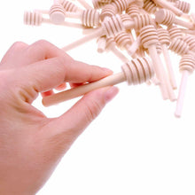 Carica l'immagine nel visualizzatore di Gallery, 50x Mini bastoncini di legno spargimiele, Cucchiaini da 8cm per vasetti di miele