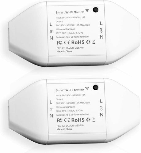 2 x Interruttore Smart Wi-Fi universale, Telecomando intelligente, Senza HUB