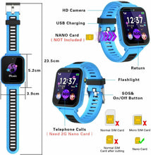 Carica l'immagine nel visualizzatore di Gallery, Smartwatch Bambini - Telefono per con SOS 14 Giochi Blu