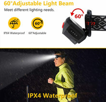 Carica l&#39;immagine nel visualizzatore di Gallery, Lampada Frontale Ricaricabile con USB, Impermeabile LED regolabile, Torcia Sport